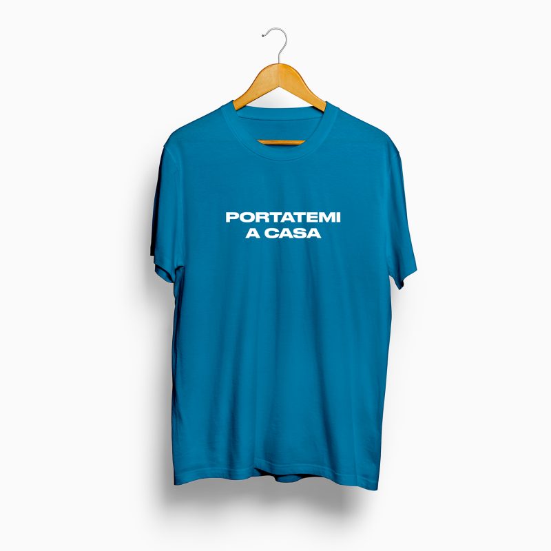 T-Shirt - Portatemi a casa - Blu Petrolio/Bianco